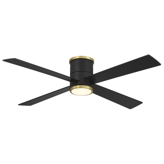 Minkaaire F797L-CL/SBR Falco 54" 4 Blade Indoor Led Flush Mount Ceiling Fan - Coal / Soft