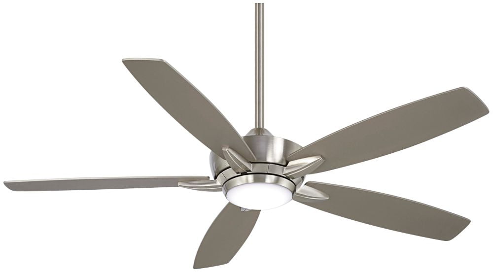 Kelvyn 52" Brushed Nickel Ceiling Fan with Silver Blades and LED Light