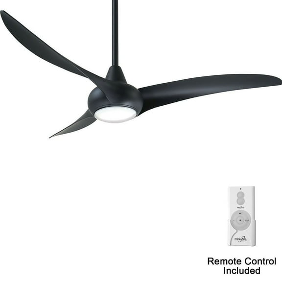 Minkaaire Light Wave Light Wave 52" 3 Blade Indoor Led Ceiling Fan - Coal
