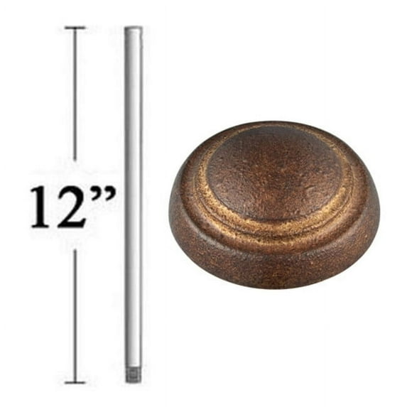 Minkaaire Ma Dr512 12" Ceiling Fan Downrod For 9 Ft Ceilings - Bronze