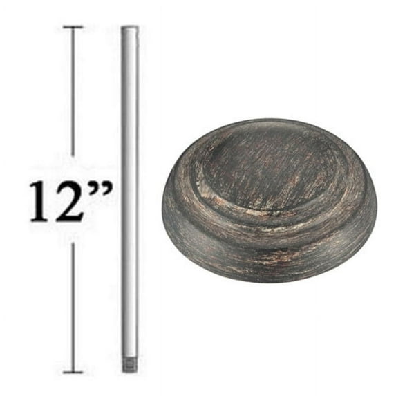 Minkaaire Ma Dr512 12" Ceiling Fan Downrod For 9 Ft Ceilings - Iron Oxide