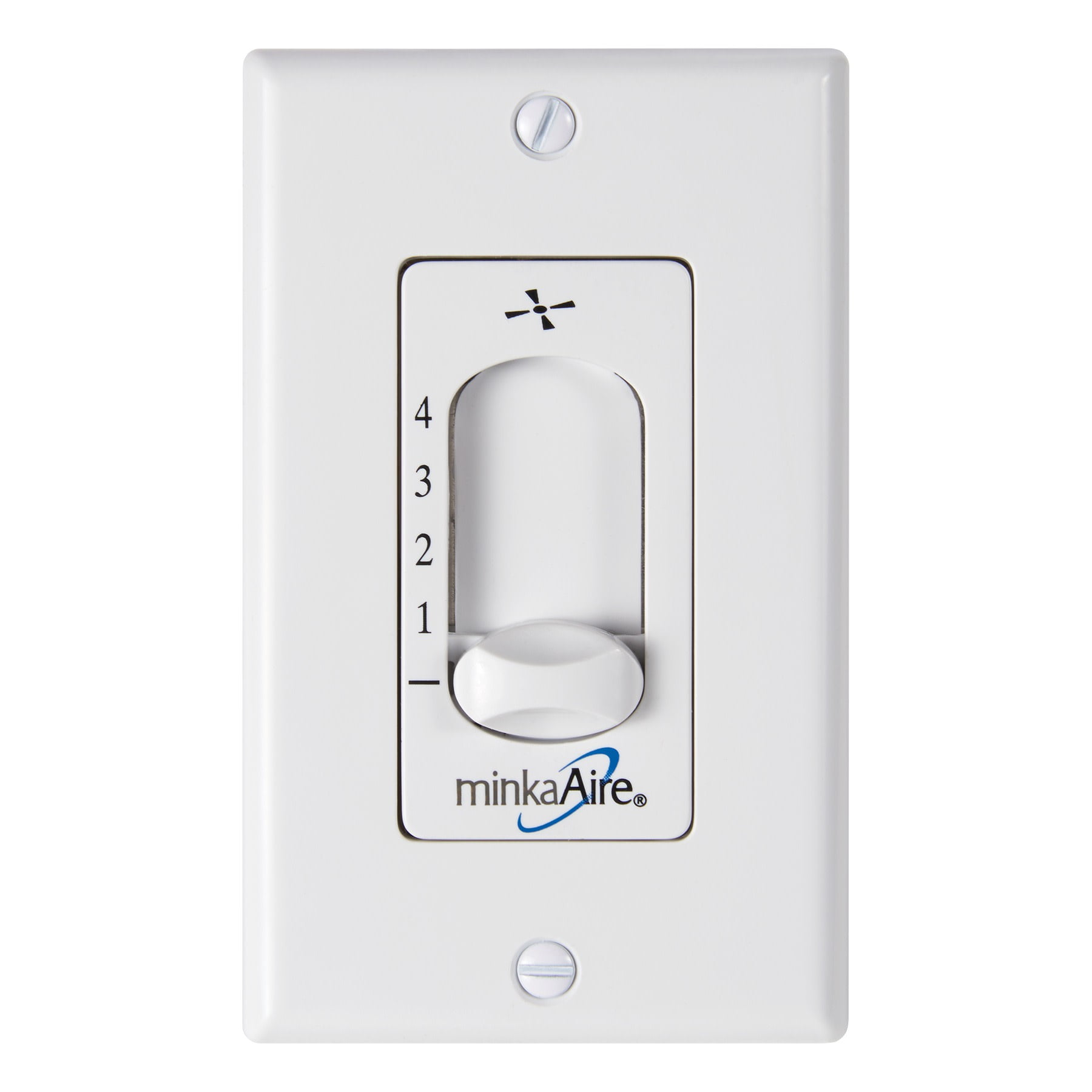 White Wall Mount Ceiling Fan Control System