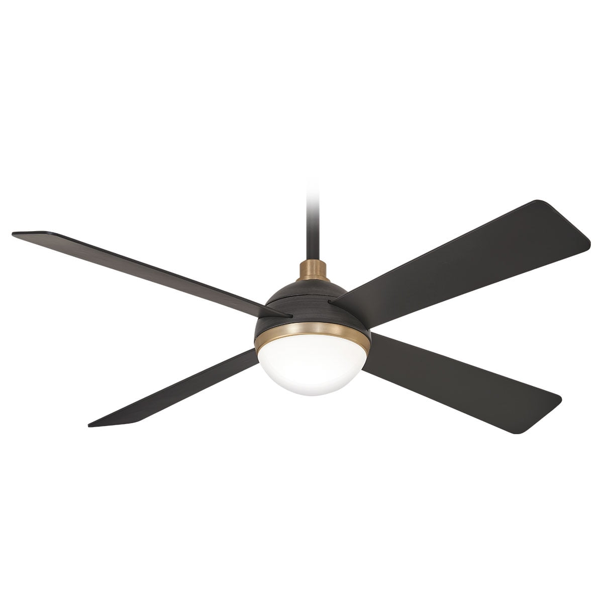 54" Soft Brass and Brushed Carbon LED Ceiling Fan with Remote