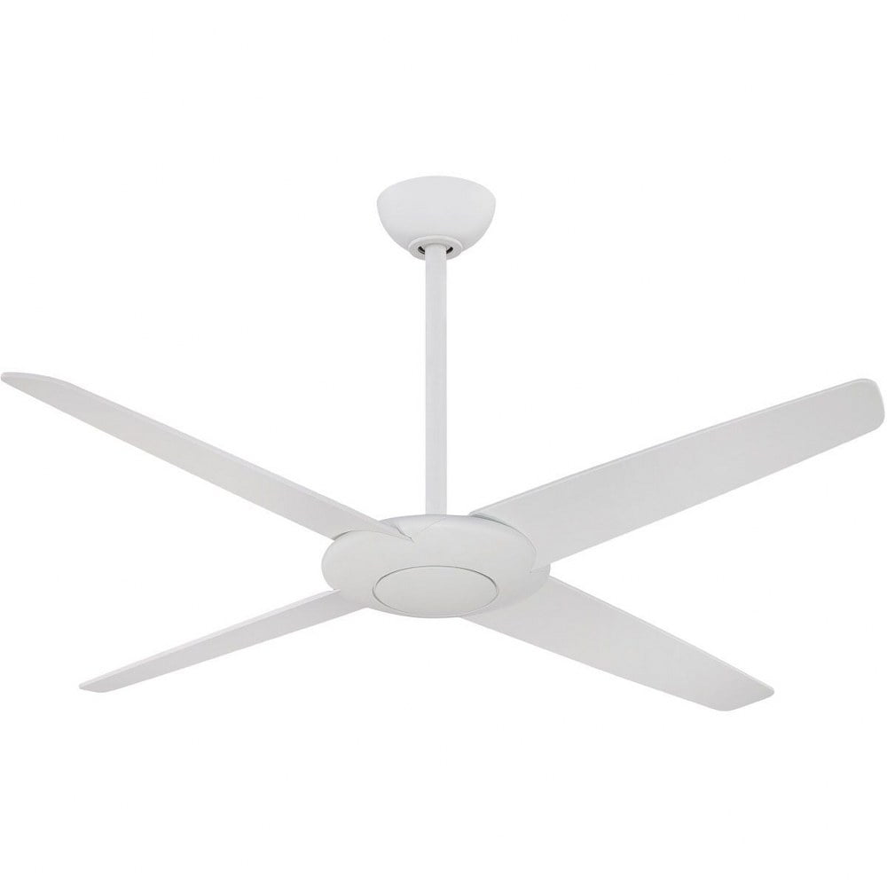 Flat White Low Profile 52" Ceiling Fan with Remote Control