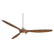 Minkaaire F762L-BN/DK Pierce 65" 3 Blade Led Indoor Smart Ceiling Fan - Brushed Nickel /