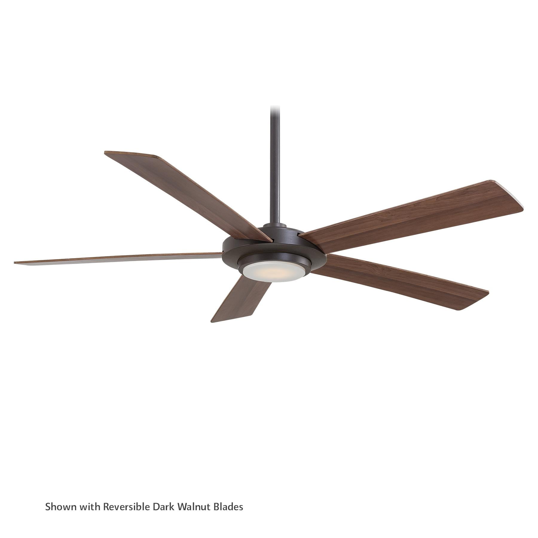 52" Oil Rubbed Bronze Ceiling Fan with LED Light and Remote