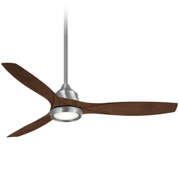 Ceiling Fan With Light Kit 15.5 Inches Tall By 60 Inches Wide-Brushed Nickel Finish-Dark Walnut Blade Color Minka Aire Fans F749l-Bn