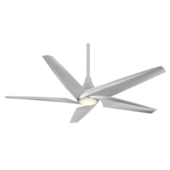 Minkaaire F638L-BN/SL Switch 60" 5 Blade Convertible Led Ceiling Fan - Silver