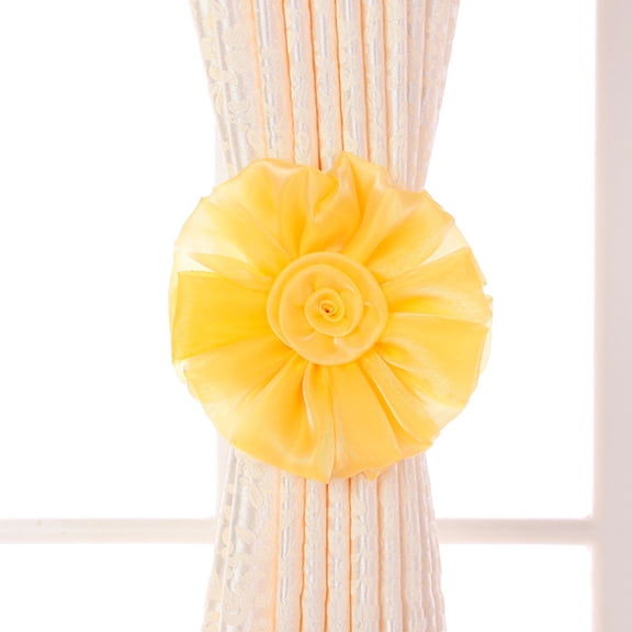 Minkissy 1 Pair of Artificial Flower Curtain Ties Lace for Room Decoration