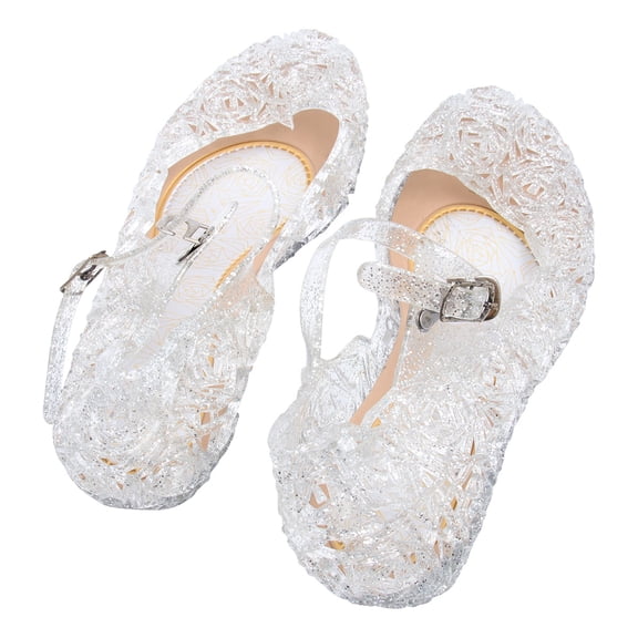 Minkissy 1 Pair of Little Girls Sandals Fashion Design White Comfortable Wear Festival