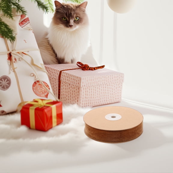 Minkissy 1 Roll of Coffee Rustic Ribbon DIY Plush Ribbons for Craft Projects Wedding Party Decoration for Women