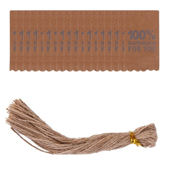 Minkissy 1 Set Brown Merchandise Tag Kraft Paper Labels with Twine String for Artists