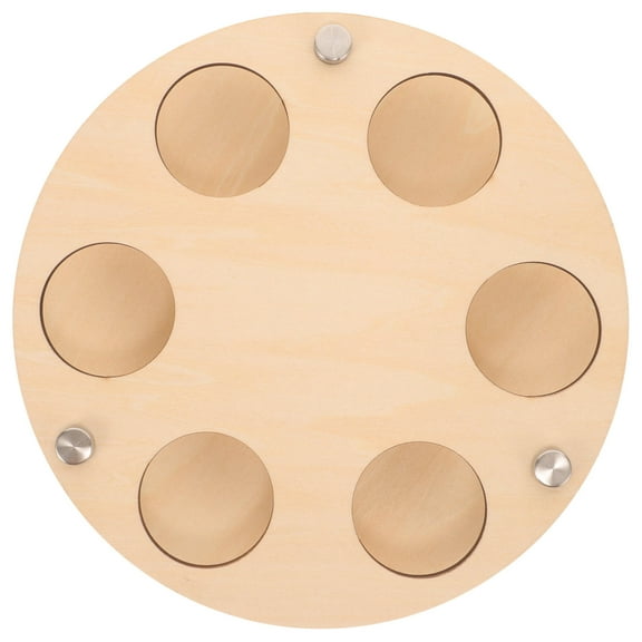 Minkissy 1 Set Decorative Golf Ball Case Brown Wooden Storage Round Design for Indoor Use 7.9x7.9x0.4in