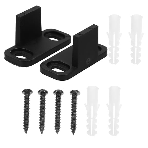Minkissy Sliding Barn Door Guide Rail Set Black Stainless Steel Hardware Kit for Commercial and Residential Use Safety Enhancement