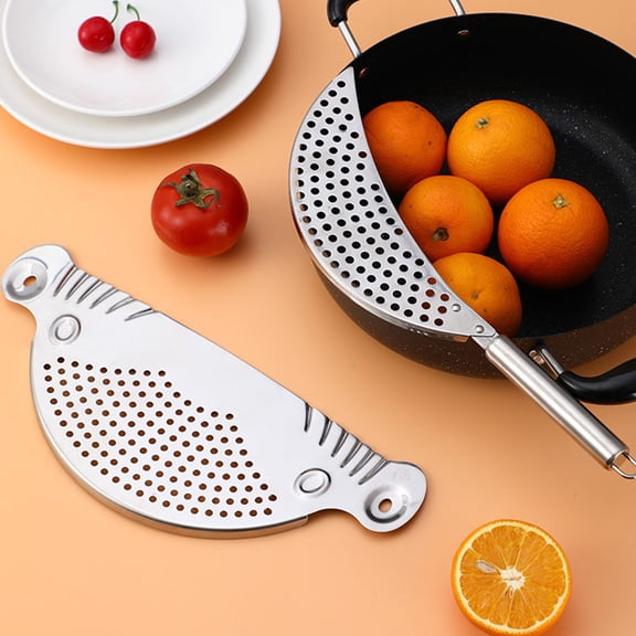 Minkissy 1 Set of 2 Pcs Pot Drainer Stainless Steel for Cooking and Straining