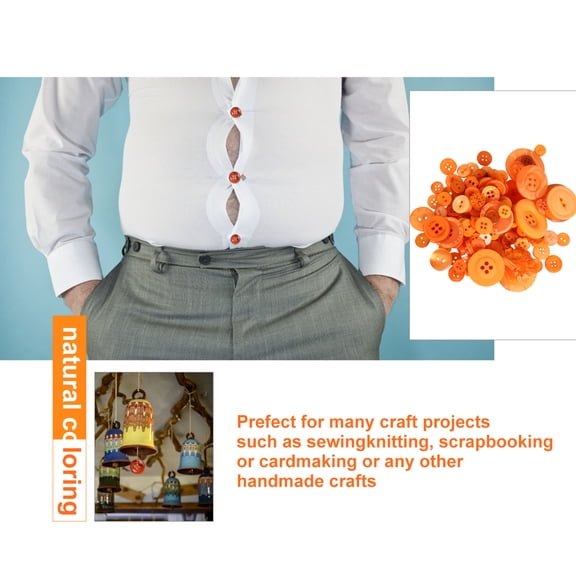 Minkissy 1000 Pieces Orange Resin Sewing Buttons for Clothing, Crafts, Scrapbooking, Handmade Projects and Accessories