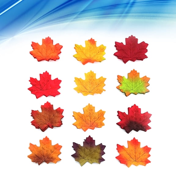 Minkissy 100Pcs Artificial Maple Leaf Fall Decorations for Home, Crafts, , Seasonal Autumn Decor
