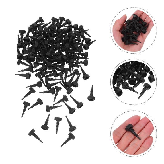 Minkissy 100 Pcs Black Plastic Grow Nails for Plant Root Support Nursery Pot Gardening Tools and Accessories