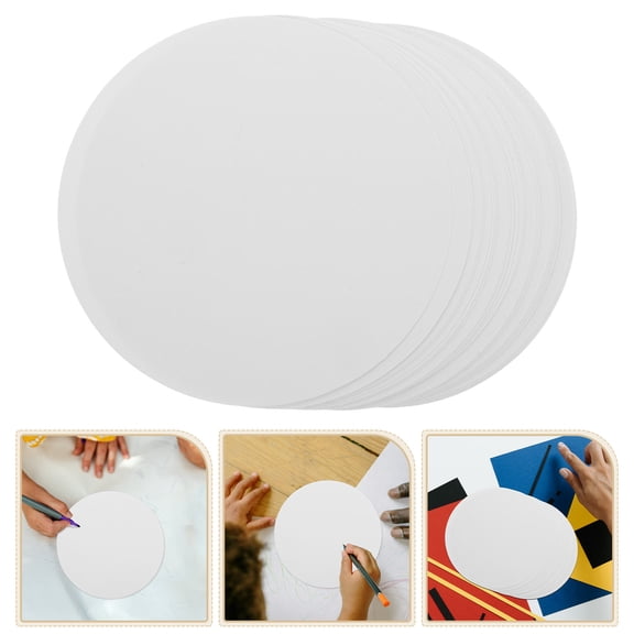 Minkissy 100Pcs Round White Craft Cardboard Sheets for Handmade Art and Creative Painting Projects