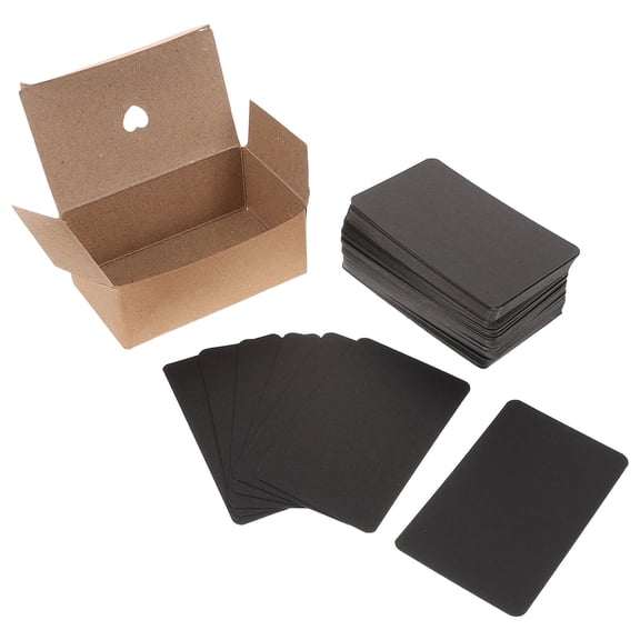 Minkissy 100pcs Black Blank Greeting Cards and Index Playing Cards for Learning, Collecting, and Creative Projects