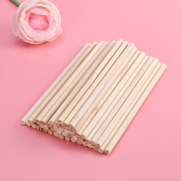 Minkissy 100pcs Dowel Rods For Crafts Wooden Round Sticks For Hobbyists Beige Craft Projects DIY