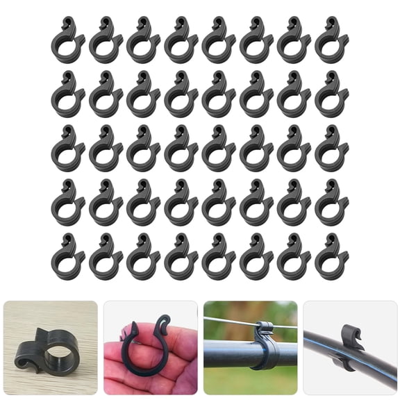 Minkissy 100pcs Black Plastic Hose Clips Tubing Fixing Clips for Garden Watering and Home Use
