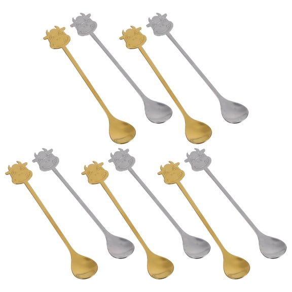 Minkissy 10Pcs 14.50X2.50X2.30cm Spoons Cute Coffee Spoon Daily Use