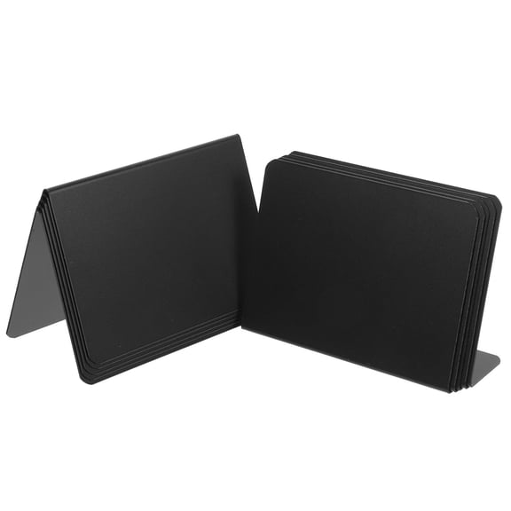 Minkissy 10Pcs Black Acrylic Desk Name Plates with Stable Base for Reusable Wedding and Party Signs