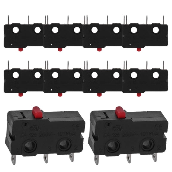 Minkissy Compact Micro Limit Switch Black Durable Stable for Switching 10Pcs