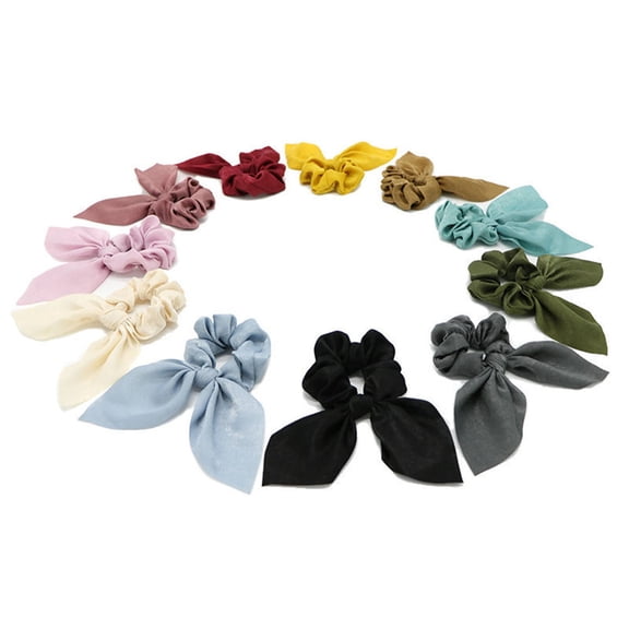 Minkissy 10Pcs Bowknot Hair Tie Elastic Stretch Hair Rope for Fashion Decorative Use Assorted Colors