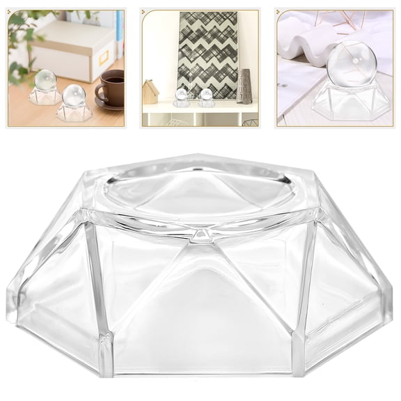 Minkissy 10Pcs Crystal Sphere Display Base Transparent Stand for Glass Orbs and Decorative Balls