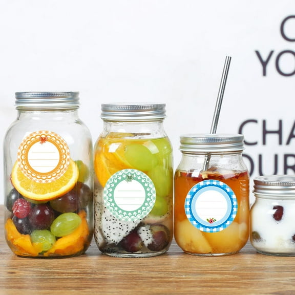 Minkissy 10Pcs Food Labels for Pantry Round PVC Stickers Water Resistant for General Users