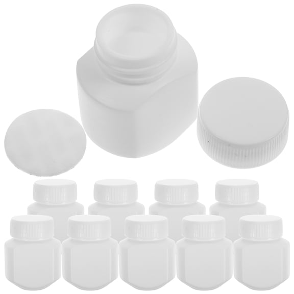 Minkissy 10Pcs Pill Case Small White HDPE for General Users and Daily Use