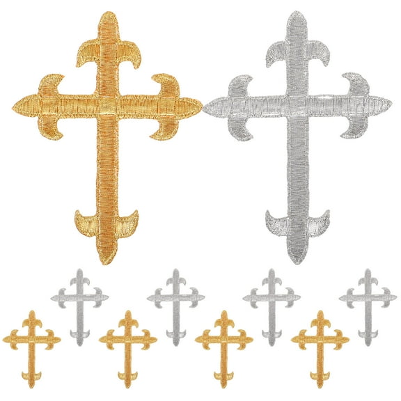 Minkissy 10Pcs Wear Resistant Embroidery Cross Patches for Clothes Cushions and Sweaters
