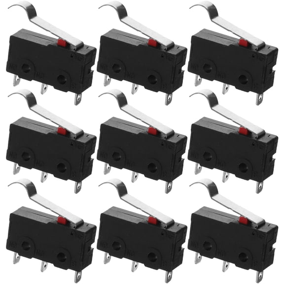 Minkissy 10pcs Compact Limit Switch Normally Open Close Switch Black PPA for Harsh Environments