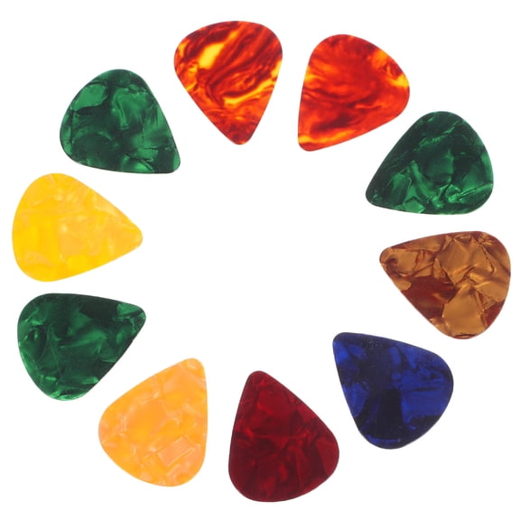 Minkissy 10pcs Assorted Color Rectangle Celluloid Bass Guitar Picks for String Instrument Playing and Performance
