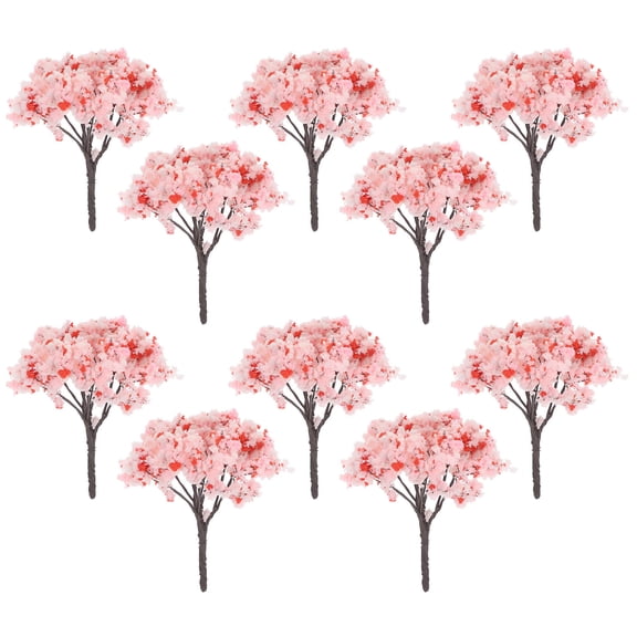 Minkissy 10pcs Small Artificial Trees Plastic Miniature Landscape Decorations for Hobbyists and Crafts
