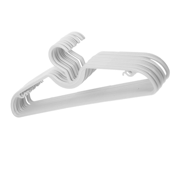 Minkissy 10pcs Small White Plastic Hangers for Clothes Organization, Space Saving, Ideal for Dorms and Closets