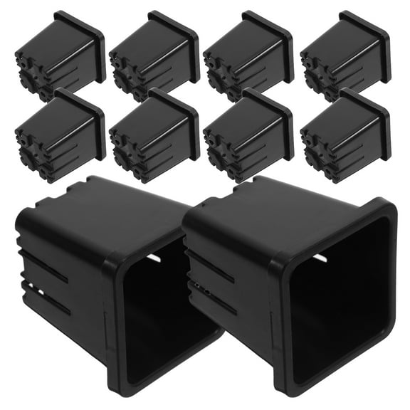 Minkissy 10pcs Square Plastic Planter for Office Use Mesh Net for Vegetable Planting Black