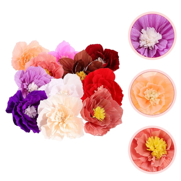 Minkissy 11-Piece Assorted Color Paper Flower Decorations for Wall, Party, Home, and Event Decor