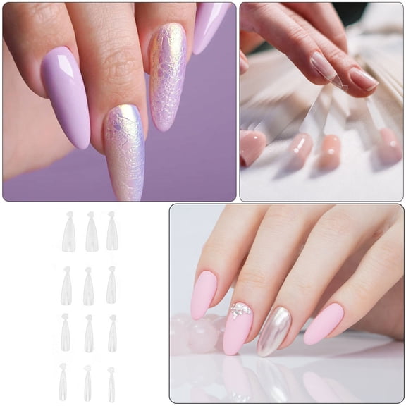 Minkissy Transparent Full Cover False Nails 120 Pcs Easy to Trim and Paint Nail Tips for Manicure