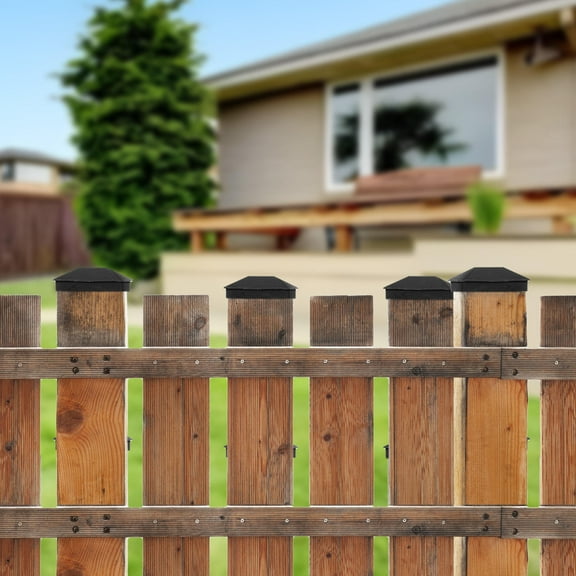 Minkissy 12-Pack Black Railing Post Caps for Outdoor Decks and Yards, Decorative Fence Post Covers