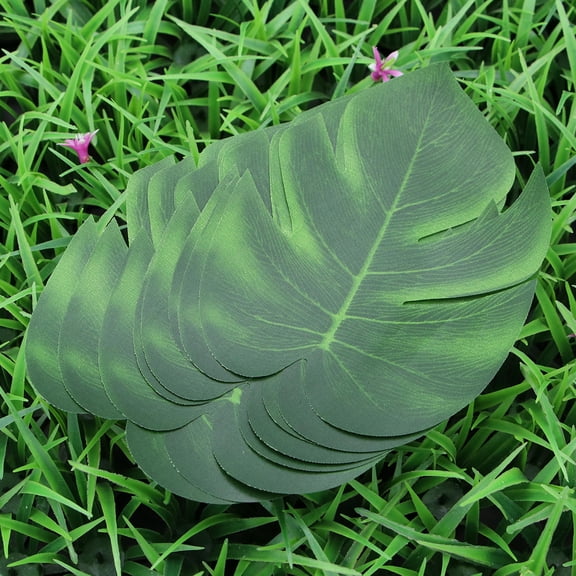Minkissy 12Pcs Artificial Plants Green Fake Leaves for Party Decoration Realistic Plant Decoration