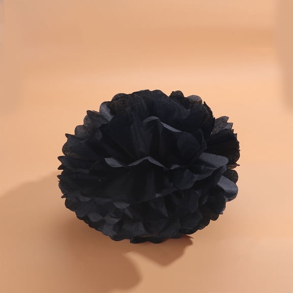 Minkissy 12Pcs Wedding Car Flower Ball in Black Artificial Paper with Elegant Fine Workmanship