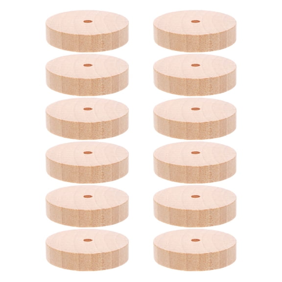 Minkissy 12Pcs Wooden Toy Car Tires Beige Wheels for Helicopters Replacement Parts