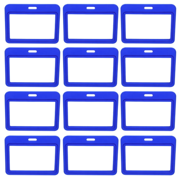 Minkissy 12pcs Plastic Badge Holders ID Card Holders for Office Work, School, Events, and Conferences