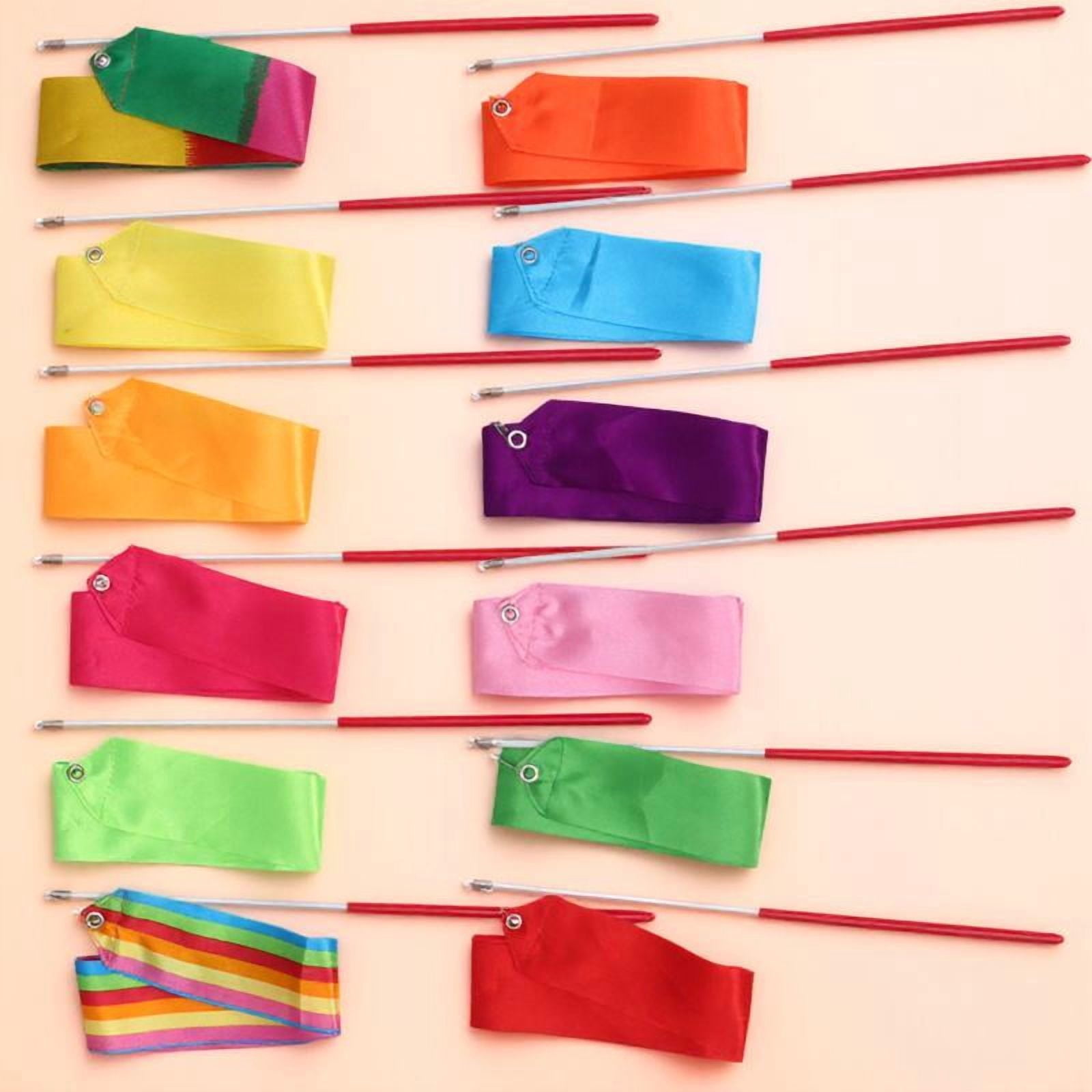 Minkissy 12pcs Colorful Rhythmic Gymnastics Ribbon Streamers for Kids ...