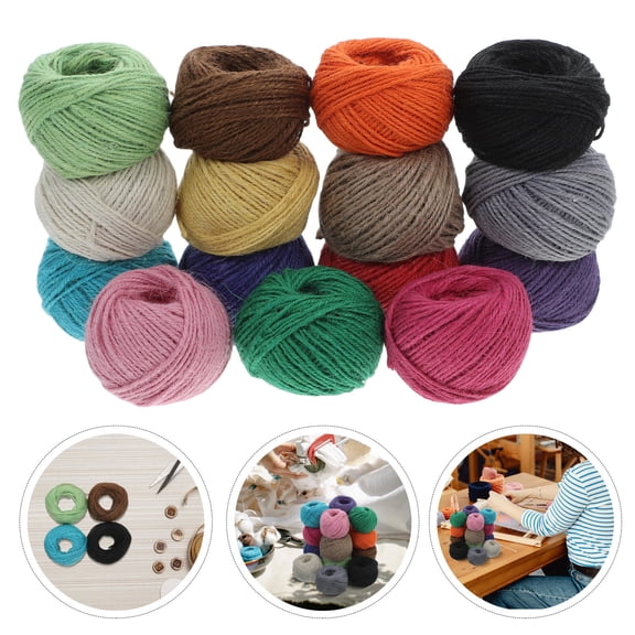 Minkissy 15 Pieces Multi-Color Twine Yarn for Crafts, Handwoven Knitting, Projects, Macrame, and Home Decor