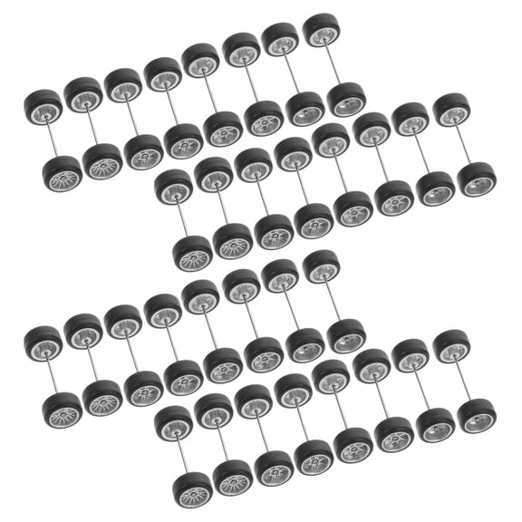 Minkissy 16 Pairs Car Wheel Replacements Plastic and Rubber for Model Display and Collection Accessories