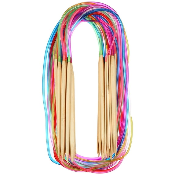 Minkissy 18 Pcs Circular Knitting Needles Set Assorted Colors for Beginners and Professionals Knitting Supplies